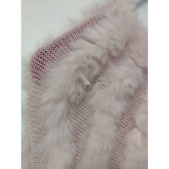 Christopher & Banks Rabbit Fur & Knit Light Pink Poncho Shawl Sweater One Size - Picture 6 of 12